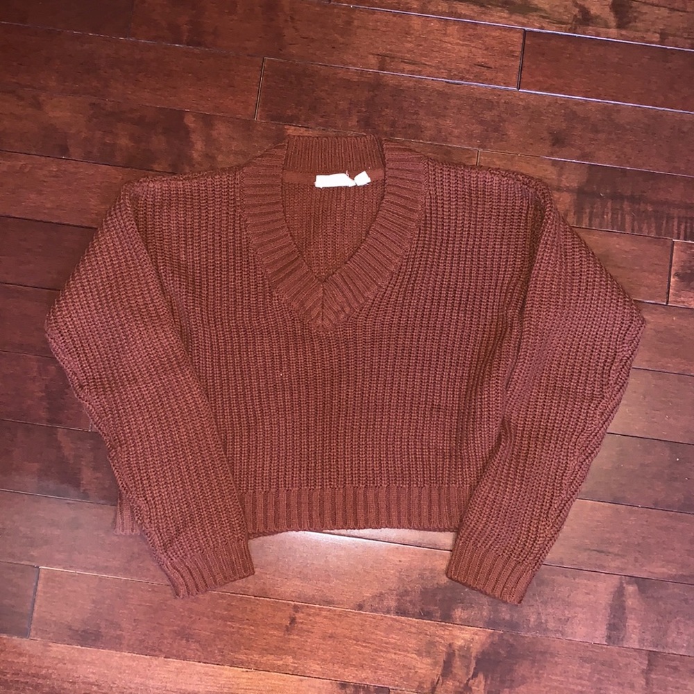 Pacsun red crop sweater (small)